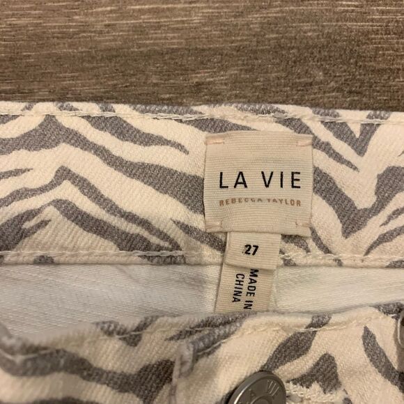 Rebecca Taylor La Vie Women’s Straight Leg Animal Print Jeans Size 27 NWOT - Picture 3 of 5
